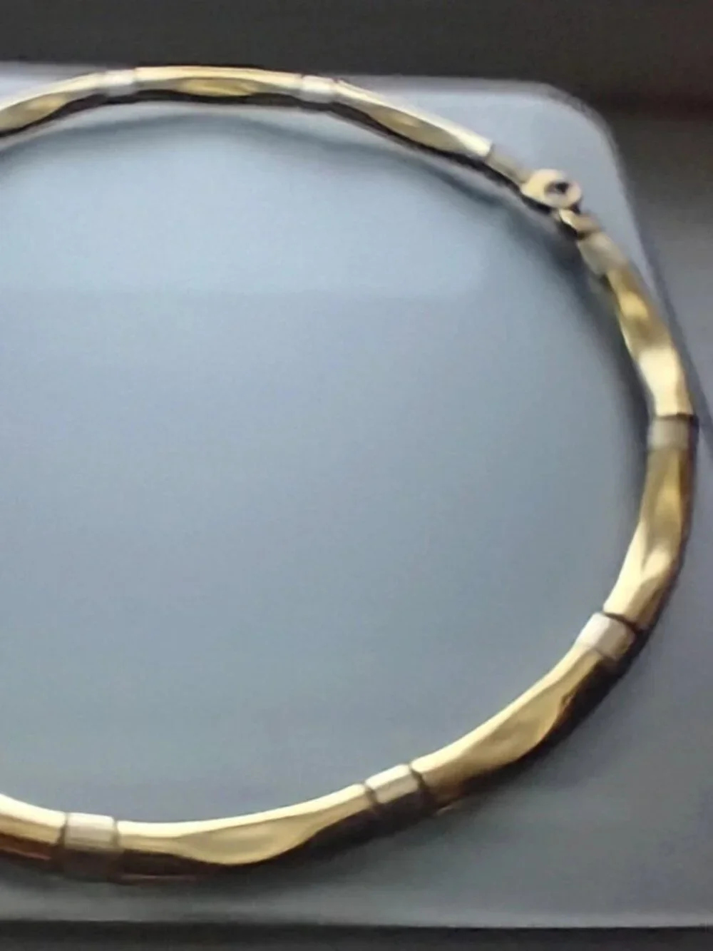 Vintage 18K Yellow Gold Custom-Made Domed Curved Link Collar Necklace 48.6 Grams